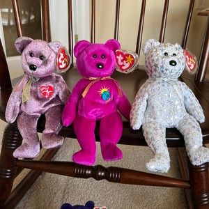 Bundle Vintage Beanie Bears - Signature, Millenial, and The Beginning- 2000 LNWT